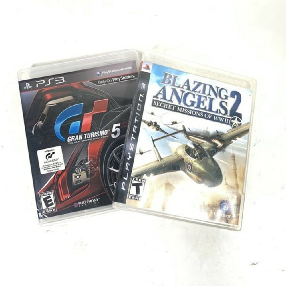 PS3 GAME‎ LOT Grand Turismo 5-Blazing Angels 2 w/ Manual(UNTESTED NO SCRATCHES)